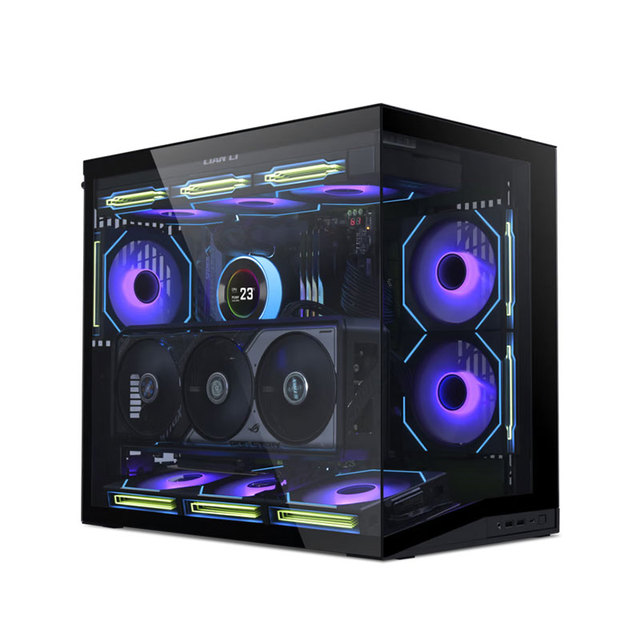 Lian Li O11 Dynamic Mini V2 Panoramic Gaming PC Case Compact ATX Tower No Pillar Dual Chamber Chassis Supports ATX PSU Black