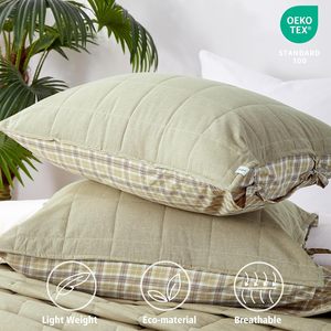 100% Cotton Quilted Quilt <strong>Olive</strong> <strong>Green</strong> for Home Bedroom Cozy <strong>Bedding</strong> - Product Image 6