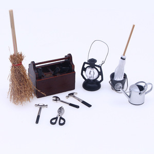 Dollhouse <strong>Miniature</strong> 1:12 Scale Wooden <strong>Toolbox</strong> with Metal Tools Doll House Accessories Dollhouse Accessories - Product Image 1