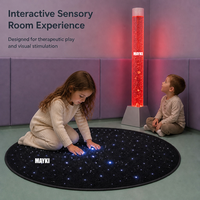 Tapis en fibre optique sensoriel pour exploration tactile visuelle, tapis rond éclairé par LED, tapis en fibre optique Starlight pour centres de thérapie