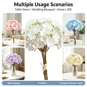 Elegante Flor Artificial <span class=keywords><strong>de</strong></span> Lujo en Color Blanco, Rosa, Morado, Azul y Multicolor para Decoración <span class=keywords><strong>de</strong></span> Mesa en Bodas, Fiestas y Eventos - Product Image 5
