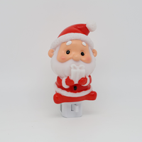 Veilleuse LED à brancher, motif Père Noël dessin animé, avec support de cadeau, 360°, directement de l'usine, OEM ° Lampe décorative à lumière douce et chaude avec prise rotative, cadeau, vente en gros