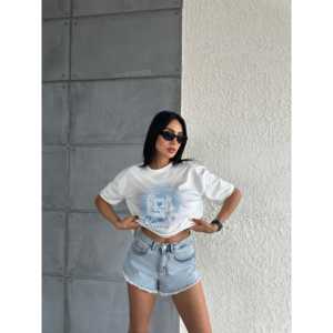 Camiseta Básica Estampada Queen para Mujer, 100% Algodón Jersey, Transpirable, Transferencia Térmica, Manga Regular - Product Image 3