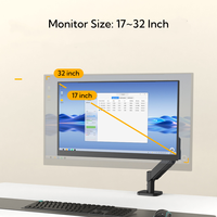 Support de moniteur d'ordinateur réglable en hauteur à bras unique, robuste, support de moniteur d'ordinateur, support de moniteur PC