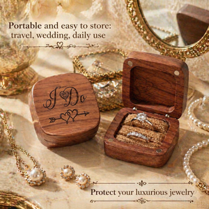 Vietnam Magnetic Wood <b>Ring</b> <b>Box</b> <b>for</b> Wedding day Portable Small Engraved <b>Ring</b> Boxes <b>for</b> Wedding Ceremony - Product Image 2