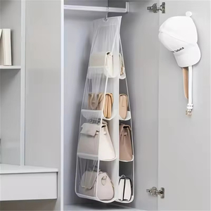 Grand organisateur de rangement suspendu multifonctionnel à 8 poches pour le rangement des portefeuilles et des sacs à main avec mur arrière pour porte - Product Image 1