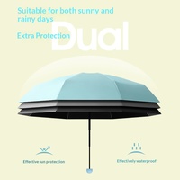 Parapluies pliables manuels personnalisés en gros, à cinq plis, résistants aux UV, 6 baleines, parapluie de poche moderne et minimaliste