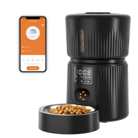 Comedero Inteligente para Mascotas de 3L, Dispensador Automático de Comida para Gatos, Control por Aplicación, Tazón de Acero Inoxidable, a Prueba de Fugas, Alimentación Lenta, Anti-Atascos