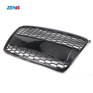 Grille avant RS4 de remplacement, grille de voiture noire brillante chromée, grille avant <span class=keywords><strong>A4</strong></span> pour <span class=keywords><strong>Audi</strong></span> <span class=keywords><strong>A4</strong></span> B7 2004 2005 <span class=keywords><strong>2006</strong></span> 2007 - Product Image 1