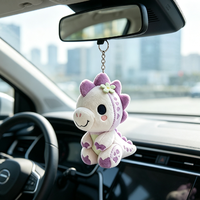 Porte-clés en peluche dinosaure personnalisé de haute qualité, mignon, en polyester, super doux, rembourrage en coton PP, doublure en maille, fonction anti-stress
