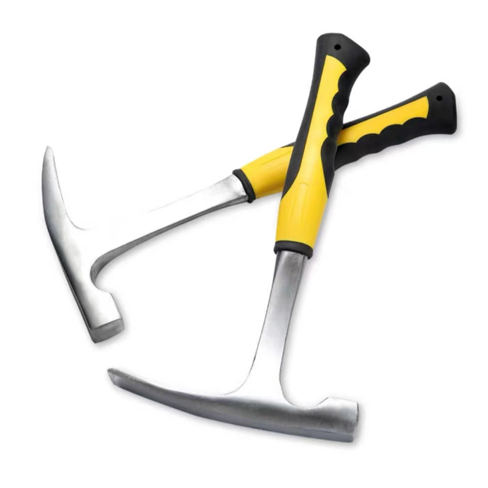 Double-Head Brick Hammer – High Carbon Steel Rock Hammer With Rubber Grip, Heat-Treated For Geological Survey, Mining & Prospecting