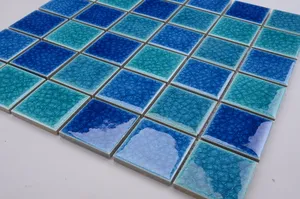 Decorative Mexican Discount Blue And Green 6x6 Porcelain Pool Tile