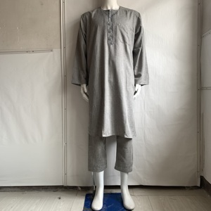 Qamis Islamique Marocain pour Hommes – Robe de Prière Kaftan Djellaba Brodé à Manches Longues <span class=keywords><strong>Tenue</strong></span> Aïd Mariage <span class=keywords><strong>Ramadan</strong></span> - Product Image 2