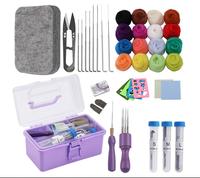 Kit de feutre de laine fait à la main stockage Portable bricolage artisanat décoration de la maison avec moules et aiguille feutrage accessoire de couture en gros