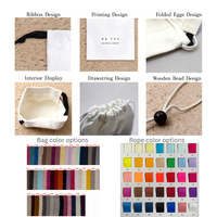Petite pochette en coton avec cordon de serrage, mini sac de rangement pour rouges à lèvres, tampons, autocollants faits main, bougies, emballage de bijoux et montres