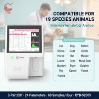 Analyseur d'hématologie vétérinaire 3 parties, 24 paramètres, compteur de cellules sanguines CBC pour 19 espèces (chiens, chats, chevaux), 60 échantillons/heure