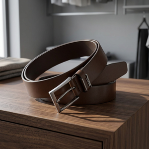 Best Selling Eco-Friendly Vintage Daily Wear Belts Genuine Cow Hide Leather Durable Steel Pin Heavy Duty 3D Design Square Custom - Product Image 1
