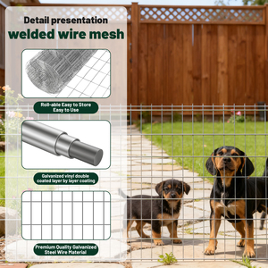 Rouleau de grillage soudé à mailles uniformes, largeur 1,2 m, très demandé, pour applications de clôture agricole et de jardinage - Product Image 2