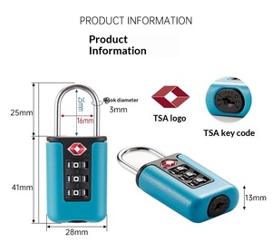 Nouveau <span class=keywords><strong>cadenas</strong></span> à combinaison TSA mini coloré pour bagages de voyage, fabriqué en Chine, modèle TSA336 - Product Image 4
