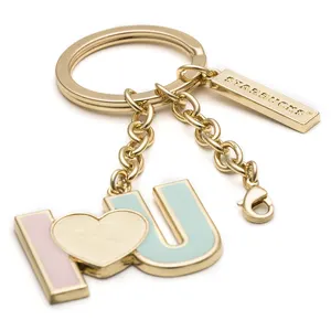 Custom keychain zinc alloy soft enamel logo metal keychain Wholesale Metal Keyring