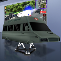 Équipement d'entraînement de simulation de conduite d'ambulance Plate-forme de mouvement à trois et six degrés de liberté pour l'entraînement des yachts sur le champ de bataille