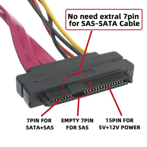 SFF-8482 29Pin SAS ไปยัง22Pin ฮาร์ดดิสก์ไดรฟ์ SATA <span class=keywords><strong>สาย</strong></span><span class=keywords><strong>ต่อ</strong></span>ขยาย30ซม. SAS ไปยังสาย SATA - Product Image 4