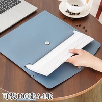 Porte-documents A4/A5 en PU grande capacité avec fermeture à pression métallique, personnalisable avec logo pour réunions, affaires, étudiants et promotion.