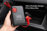 Démarreur de voiture portable 4 en 1 avec compresseur d'air, batterie de secours pour véhicule