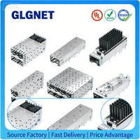 GLGNET Superventas: Jaula SFP Plateada, Jaula SFP+ 1x1, 2x1, 2x4 Puertos, Conector de Fibra Gigabit 10G, Cubierta Blindada, Tipo Crimp para Redes