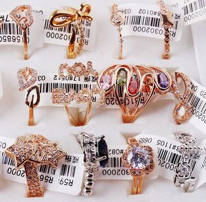 New Crystal Colored Zircon Rings for Women Fashion Rose Gold Plated Durable Bulk Promotional Jewelry Accessories - Product Image 5