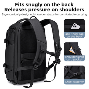 Sac à dos pour ordinateur portable 16 pouces étanche hommes grande capacité compartiment à chaussures indépendant multifonctionnel fonction USB voyage d'affaires - Product Image 6