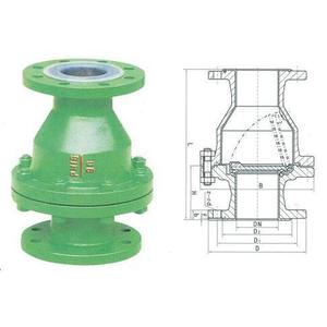 Válvula de Retención con Brida H44F46, Sello de PTFE, para Medios Ácidos, Temperatura Normal, Uso General - Product Image 5