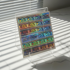 Hoja <span class=keywords><strong>de</strong></span> Pegatinas Retro Holográficas con Diseño <span class=keywords><strong>de</strong></span> Cinta Cassette, Pegatinas Musicales Personalizadas para Decoración <span class=keywords><strong>de</strong></span> Empaques y Marca, Calidad Mayorista - Product Image 1