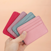 Dompet Kartu Kredit Wanita Minimalis Tipis HASSION, Bahan Kulit PU RFID Harga Murah, Enam Slot Kartu, Buatan Cina, Harga 0.9$
