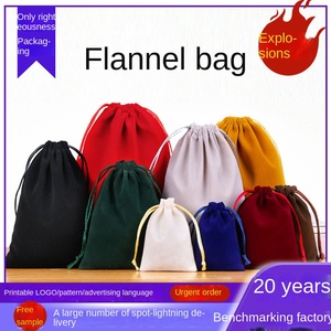 Biểu Tượng Tùy Chỉnh In Bán Buôn Tái Sử Dụng Lớn Flannel Nhung Dây Kéo Pouch Túi Nhung Giày Túi Bụi Cho Túi Xách - Product Image 4