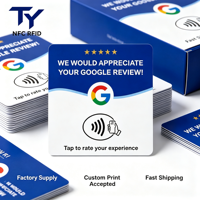 Support de table en acrylique 12 cm pour carte de commentaires Google NFC213/215 13,56 MHz – Tapper pour commenter, QR Code, Logo personnalisé, OEM, ODM, Prêt à expédier