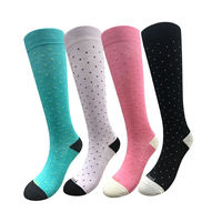 Nouveauté, chaussettes de compression respirantes en fibre de bambou pour hommes et femmes, personnalisées, 15-20 mmhg, mi-hautes, pour le printemps