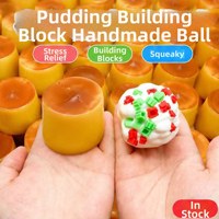 Jouet anti-stress Fidget Toy Macaron Tasse de thé au lait ASMR, blocs de construction moelleux remplis, à rebond lent, sonore et fait main