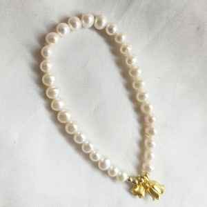 Linglan Good Quality Freshwater Pearl <b>Bracelet</b> 5-6mm Smooth Clean <b>Elastic</b> Thread Flower Accessories Pearl <b>Bracelets</b> Bangles - Product Image 4