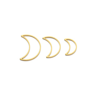 Colgante Hueco de Luna de Acero Inoxidable Chapado en Oro, Estilo Clásico, Accesorio de Joyería de Moda Unisex - Product Image 3