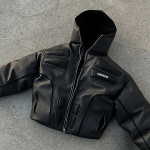 Piumino da <span class=keywords><strong>Uomo</strong></span> Invernale Riscaldato <span class=keywords><strong>di</strong></span> Alta Qualità con Logo Personalizzato, Giacca Firmata, <span class=keywords><strong>Bomber</strong></span> in <span class=keywords><strong>Pelle</strong></span> con Cappuccio e Pelliccia - Product Image 6