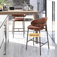 Tabouret de bar moderne en bois massif avec coussin en tissu, chaise de bar pour café, tabouret de comptoir en bois massif, chaise haute
