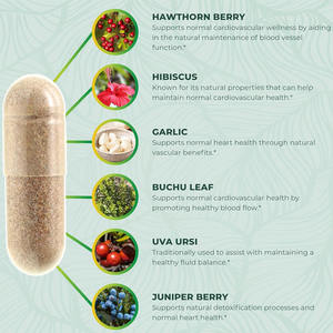 Suppléments de tension artérielle OEM avec baies d'aubépine, hibiscus, ail-Santé cardiaque, santé de la circulation et soutien de la pression artérielle - Product Image 3
