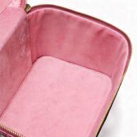 Boîte de rangement pour maquillage en PU grain alligator rose brillant de qualité supérieure, avec plateau amovible, étui de voyage portable pour cosmétiques et bijoux