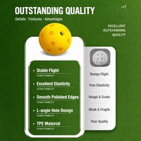 Pickleball Ekipmanları 26 Delikli Dış Mekan Pickleball Topları Toptan Resmi Boyutta Toplu Tedarik