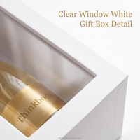 Boîte à vin blanche de luxe pour une bouteille avec fenêtre transparente, emballage cadeau en carton rigide