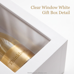 Boîte à vin blanche de luxe pour une <span class=keywords><strong>bouteille</strong></span> avec fenêtre transparente, emballage cadeau en carton rigide - Product Image 2