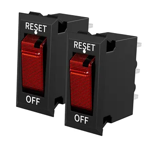 3pin Terminal panjang tombol merah diterangi 15 Amp miniatur pemutus arus Overload Switch