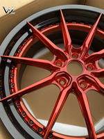 Jantes en alliage d'aluminium forgé personnalisées neuves en 4 pièces, 18-24 pouces, rouge bonbon, noir brillant, jantes concaves profondes, garantie de 3 ans
