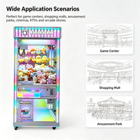 Banana Land Machine à poupées métallique entièrement transparente pour 1 joueur, avec accepteur de pièces et de billets, éclairage LED RGB, pour utilisation en arcade et en centre commercial, OEM ODM